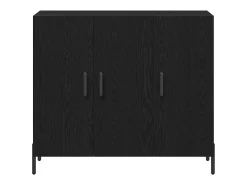 Vitrina Roble negro 90 x 34 x 80 cm Madera contrachapada
