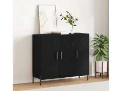 Vitrina Roble negro 90 x 34 x 80 cm Madera contrachapada