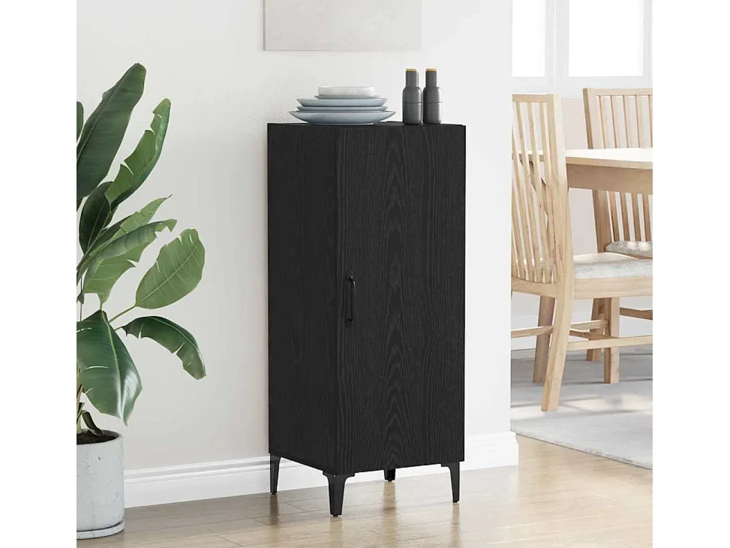 Vitrina Roble negro 34.5 x 34 x 90 cm Madera contrachapada