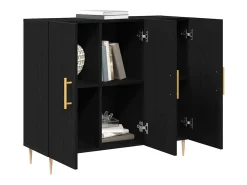 Vitrina Roble negro 90 x 34 x 80 cm Madera contrachapada