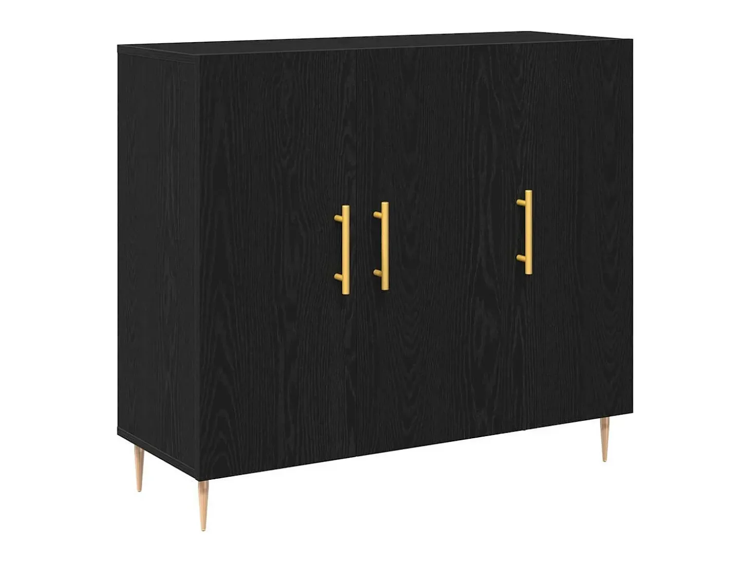 Vitrina Roble negro 90 x 34 x 80 cm Madera contrachapada