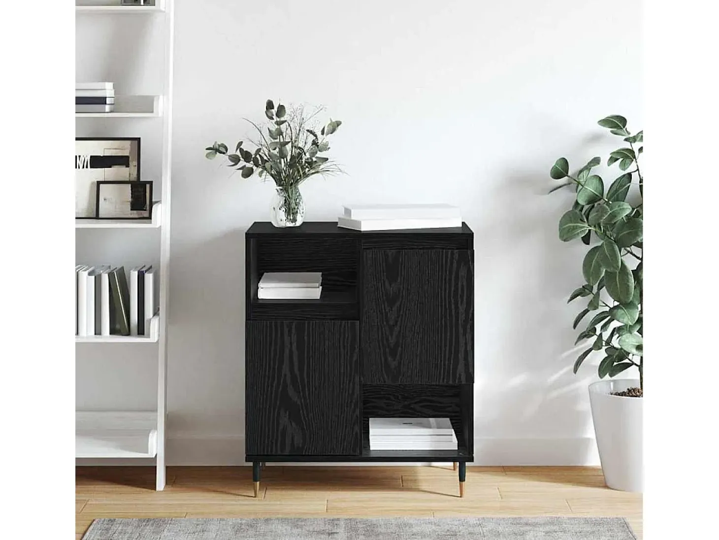 Vitrina Roble negro 60 x 35 x 70 cm Madera contrachapada