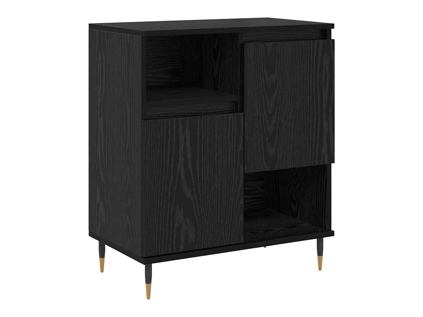 Vitrina Roble negro 60 x 35 x 70 cm Madera contrachapada