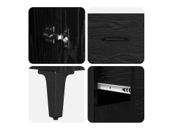 Vitrina Roble negro 34 x 69.5 x 90 cm Madera contrachapada