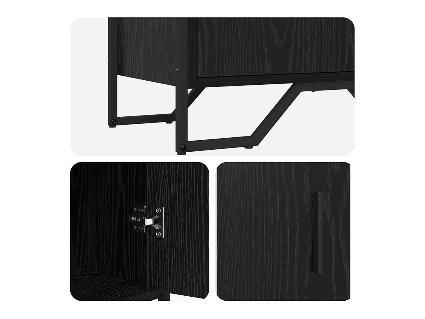 Vitrina Roble negro 78 x 35.5 x 74.5 cm Madera contrachapada