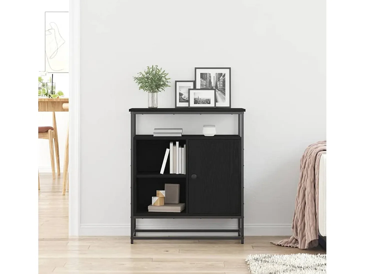 Vitrina Roble negro 69 x 35 x 80 cm Madera contrachapada
