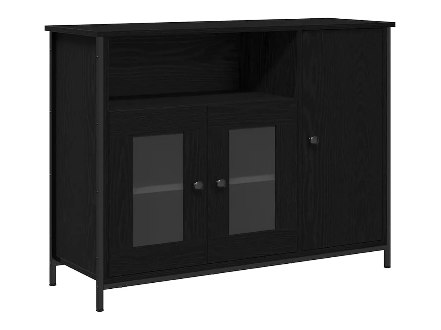 Vitrina Roble negro 100 x 35 x 75 cm Madera contrachapada