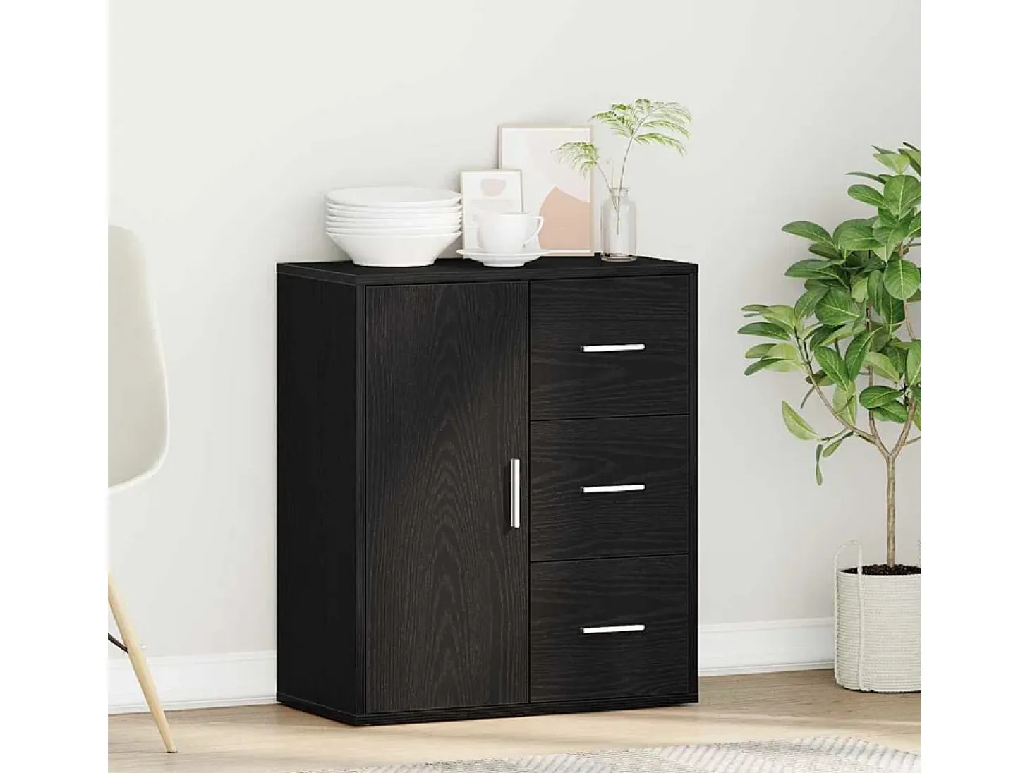 Vitrina Roble negro 60 x 31 x 70 cm Madera contrachapada