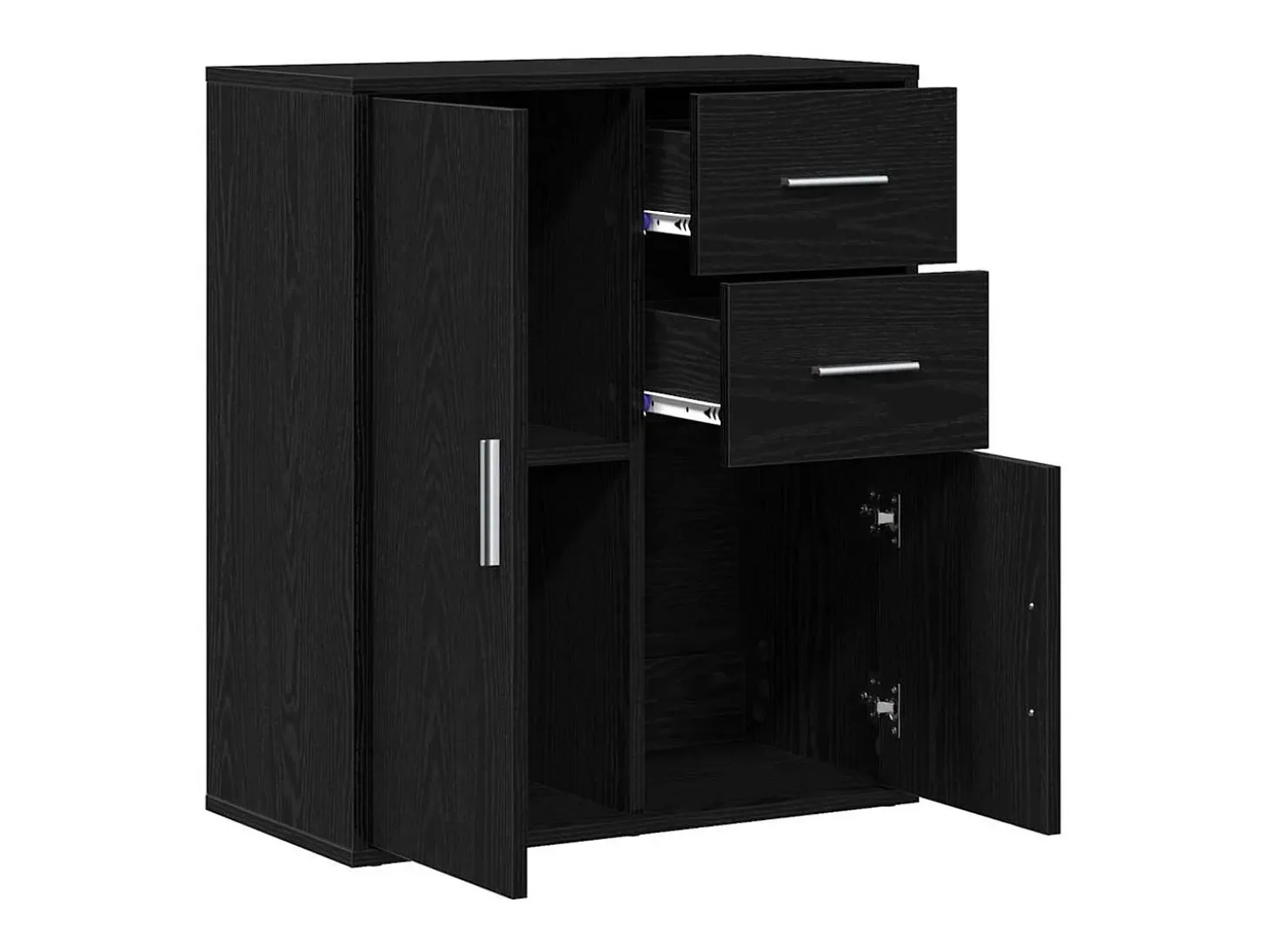 Vitrina Roble negro 60 x 31 x 70 cm Madera contrachapada