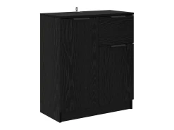 Vitrina Roble negro 60 x 30 x 70 cm Madera contrachapada