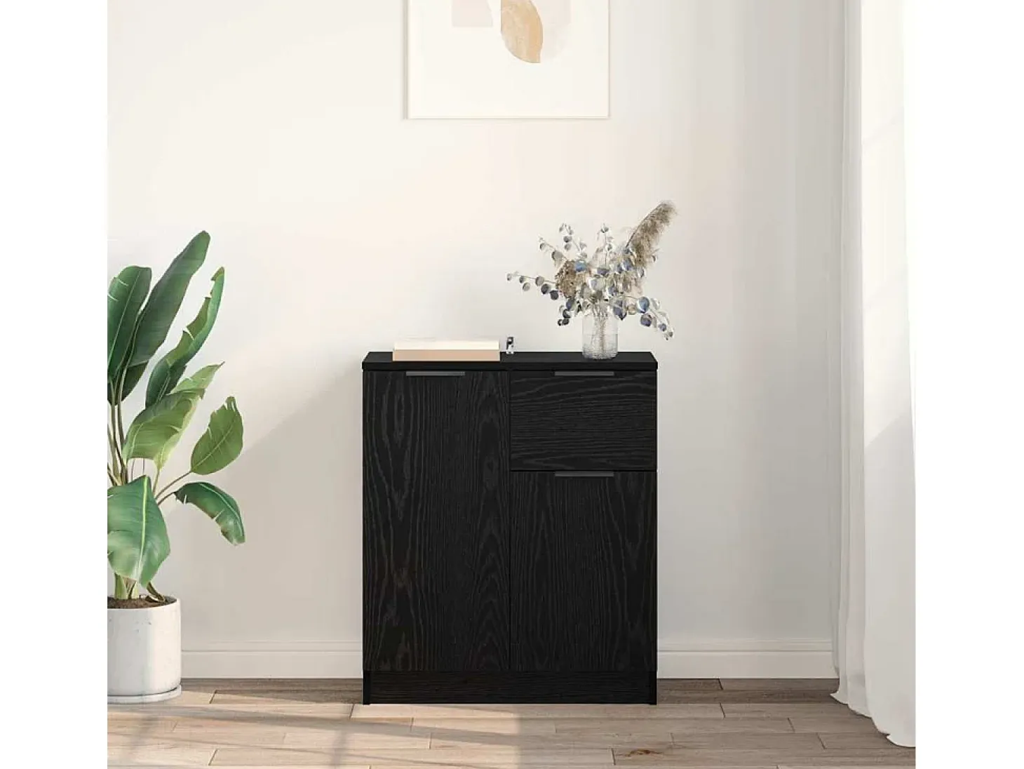 Vitrina Roble negro 60 x 30 x 70 cm Madera contrachapada