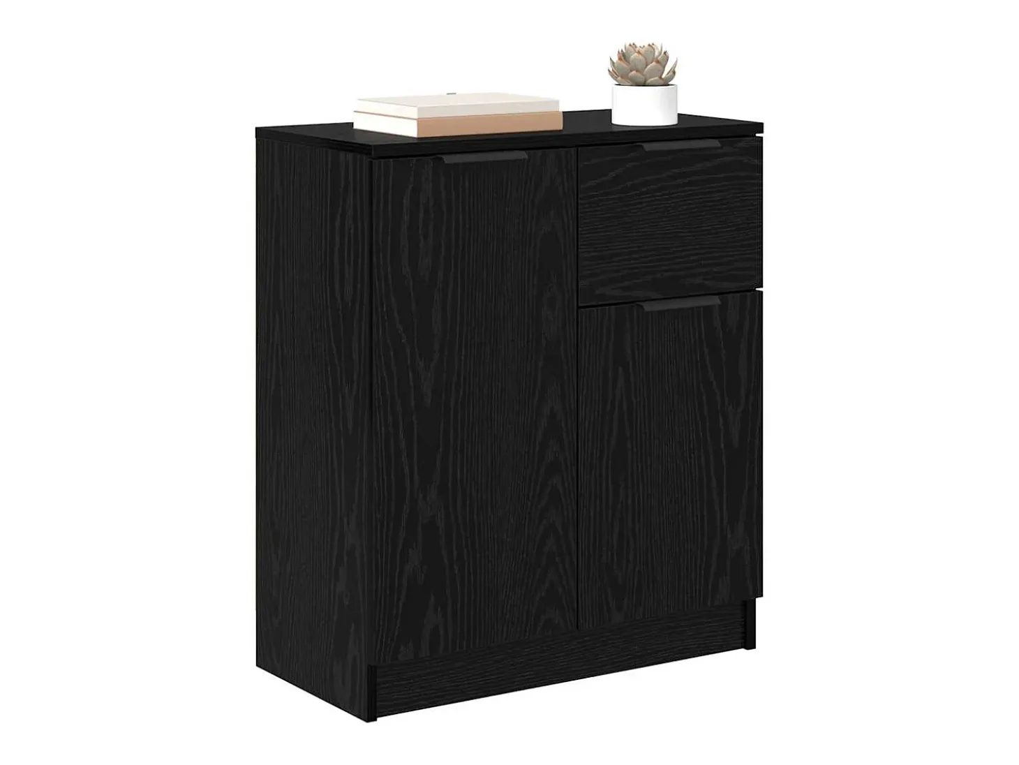 Vitrina Roble negro 60 x 30 x 70 cm Madera contrachapada