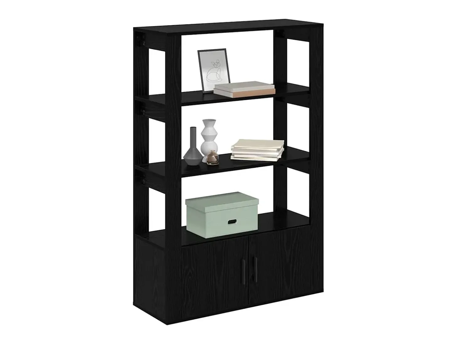 Vitrina Roble negro 30 x 80 x 119.5 cm Madera contrachapada