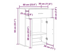 Vitrina Roble negro 79 x 38 x 80 cm Madera contrachapada