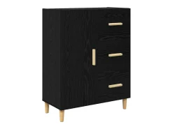 Vitrina Roble negro 34 x 69.5 x 90 cm Madera contrachapada