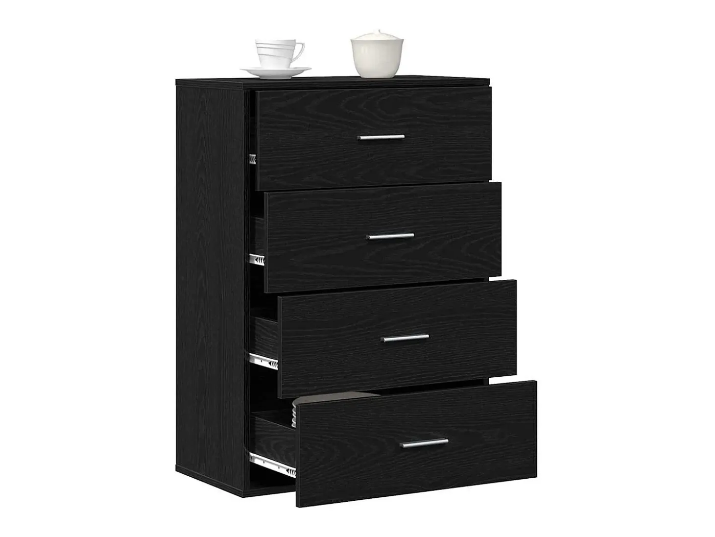 Vitrina Roble negro 60 x 31 x 84 cm Madera contrachapada