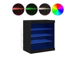 Vitrina Roble Negro 60.5 x 37 x 67 cm Madera contrachapada