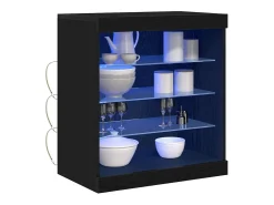 Vitrina Roble Negro 60.5 x 37 x 67 cm Madera contrachapada
