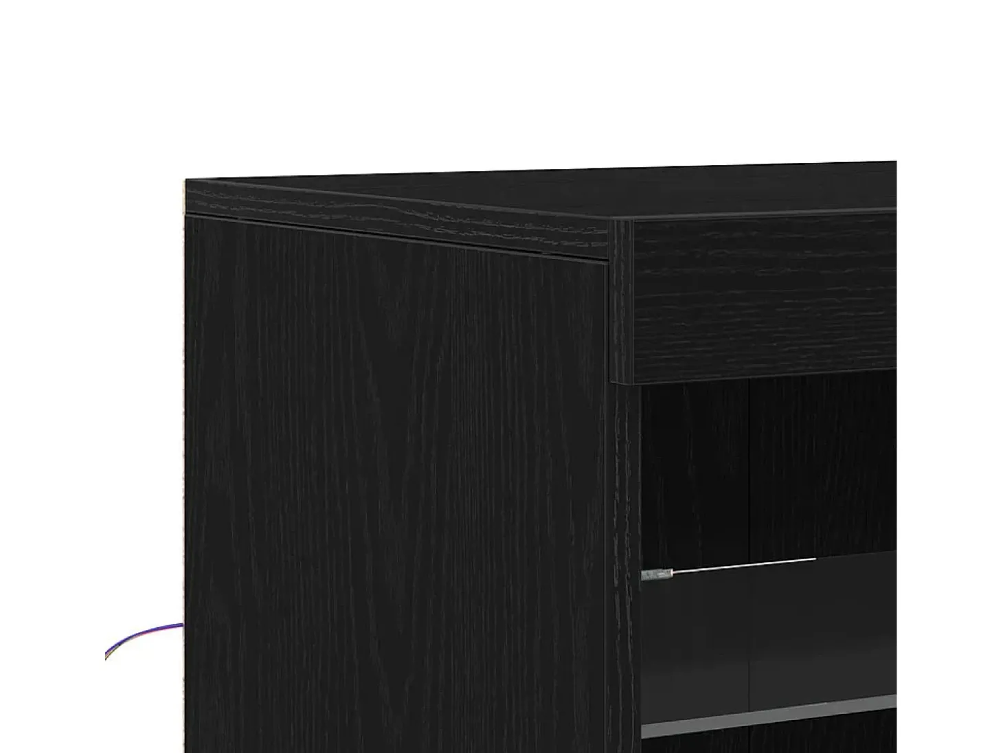 Vitrina Roble Negro 60.5 x 37 x 67 cm Madera contrachapada