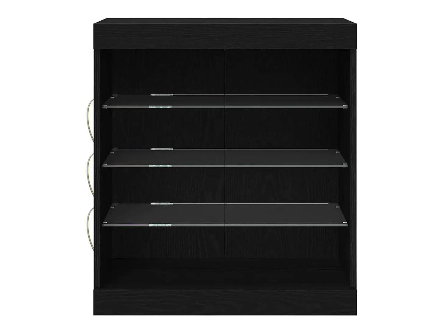 Vitrina Roble Negro 60.5 x 37 x 67 cm Madera contrachapada