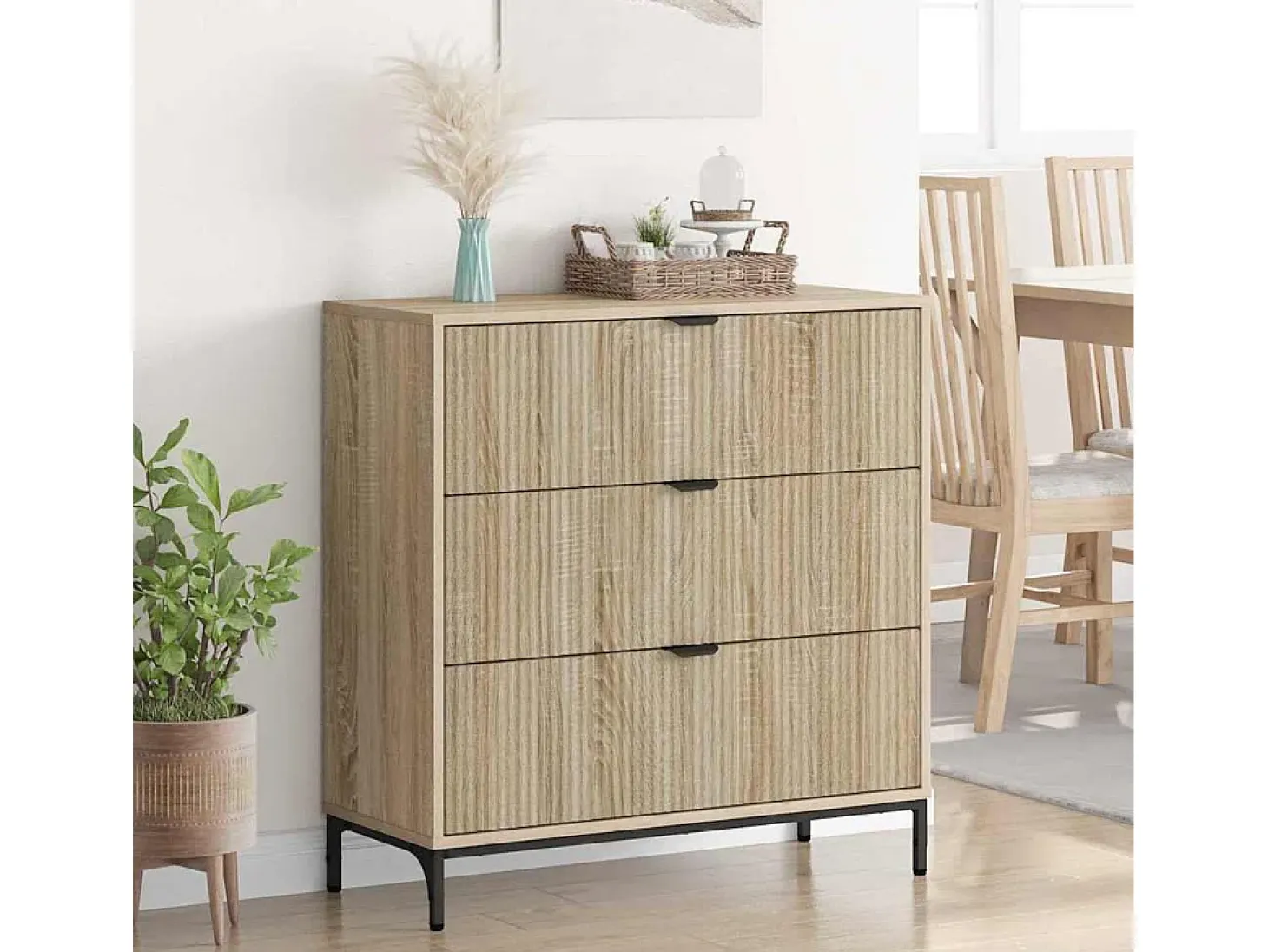 Vitrina Roble Sonoma 79.5 x 33 x 82 cm Madera contrachapada