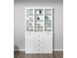 Vitrina Valex estilo country moderno blanca 120 cm