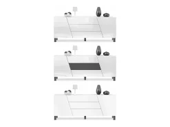 Vladon Sideboard Houston, cassettiera a 2 ante e 3 cassetti, mobile bianco opaco, frontali bianco opaco (178 x 69,5 x 38,5 cm)