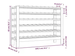 Weymouth Botellero madera maciza de pino 109,5x30x82 cm