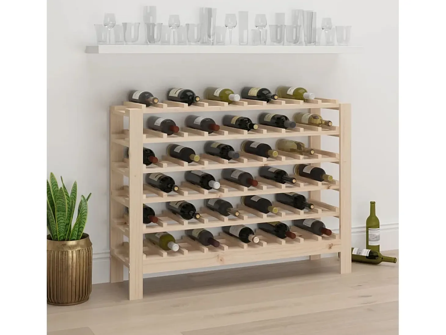 Weymouth Botellero madera maciza de pino 109,5x30x82 cm