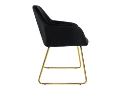 6x Silla de comedor/salón asiento ergonómico terciopelo negro patas de metal
