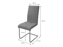 4x sillas de comedor basculante gris asientos cantilever de polipiel ergonómicos