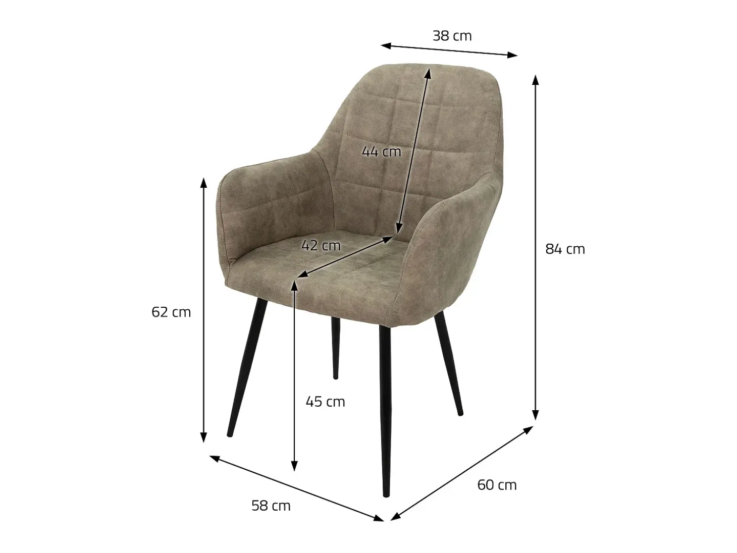 2x Sillas de comedor sillones de salón seatolive con patas de metal ECD Germany