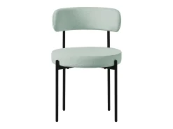 6x sillas de comedor tejido teddy verde asientos de polipiel y patas de metal