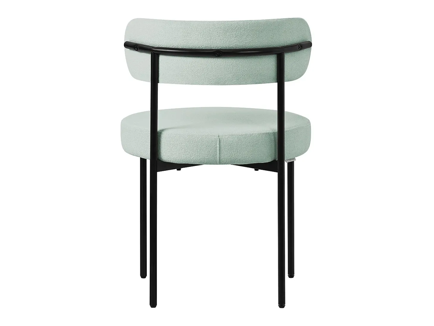 6x sillas de comedor tejido teddy verde asientos de polipiel y patas de metal