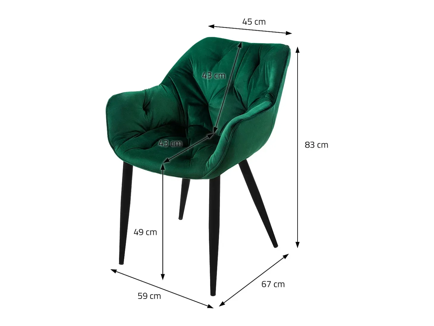 6x Sillas de terciopelo grueso verde oscuro asiento ergonómico para salón/cocina
