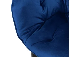 6x Sillas de terciopelo grueso azul oscuro asiento ergonómico para cocina/salón