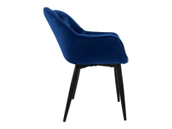 6x Sillas de terciopelo grueso azul oscuro asiento ergonómico para cocina/salón
