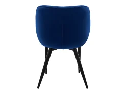 6x Sillas de terciopelo grueso azul oscuro asiento ergonómico para cocina/salón