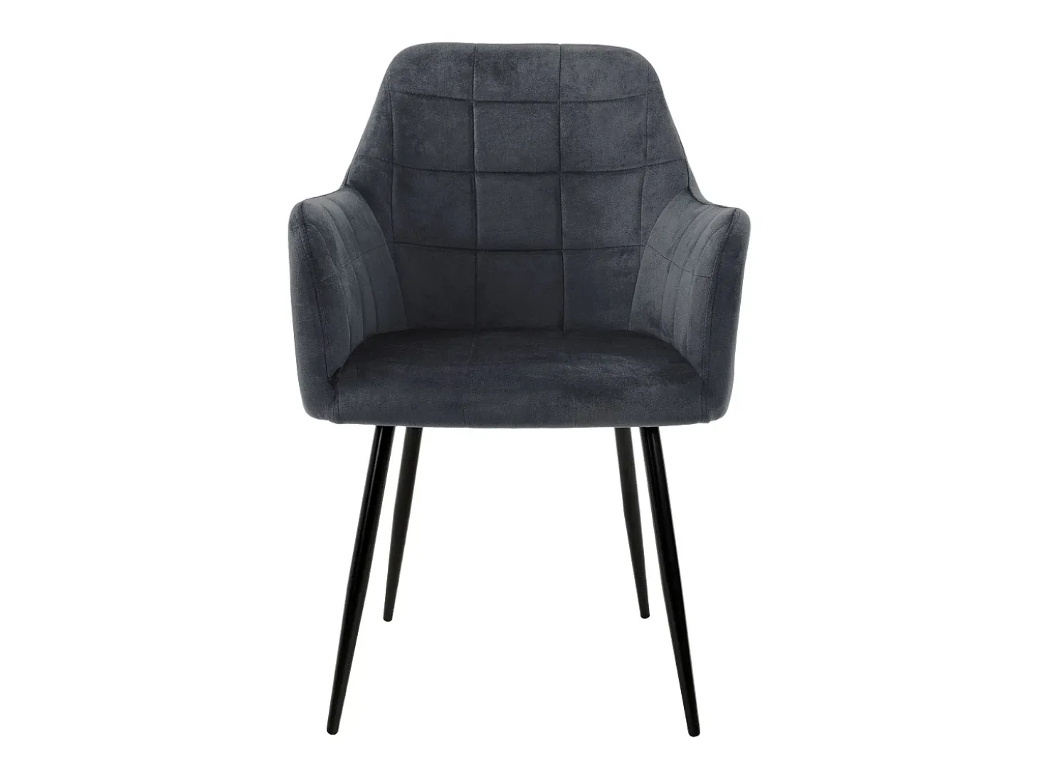 2x Sillón mueble de comedor oficina gris oscuro asiento retro tapizado acolchado