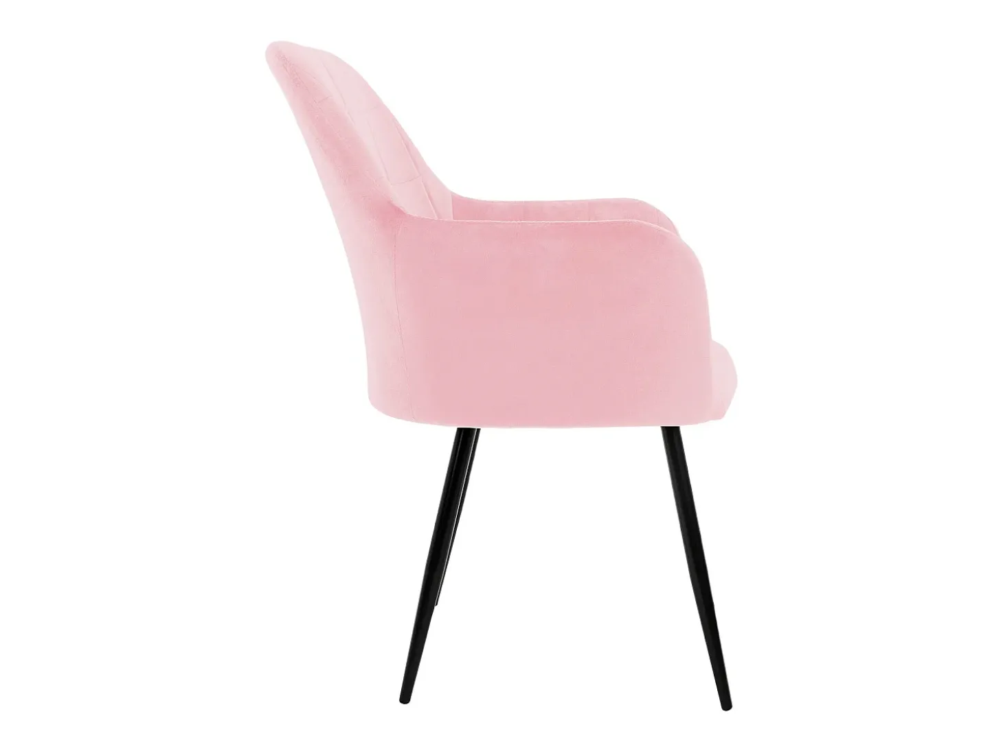 4x Sillón mueble de comedor oficina rosa asientos sofá retro tapizado acolchado