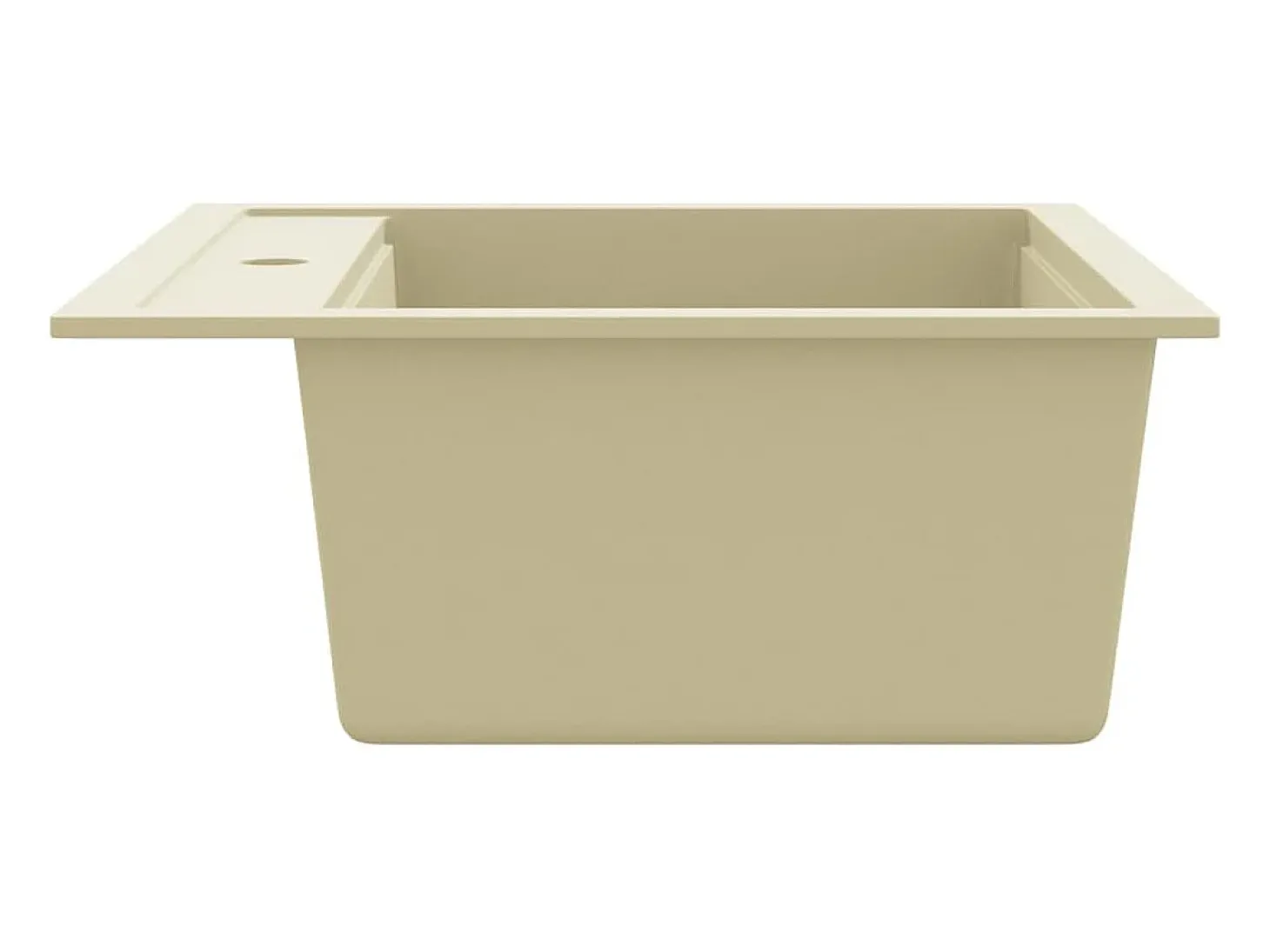 Xelindra Fregadero de cocina de granito con un seno beige